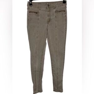 American Eagle Outfitters Olive Skinny Jeans with Front Seam Detail